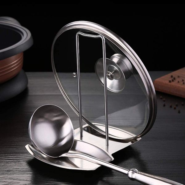 Other Kitchen Storage Organization Stainless Steel Pot Lid Rack Detachable Pan Cover Shelf Multifunctional Spatula Holder Spoon Stand Access