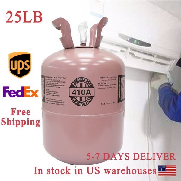 Freon Steel Cylinder Packaging R410A 25lb Tank Cylinder Refrigerant for Air Conditioners