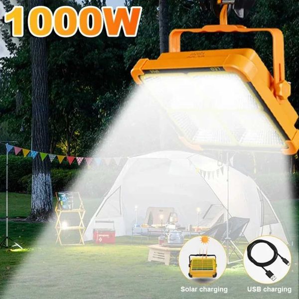 Camping Lantern 20000mAh High Solar Rechargeable Tent Light with Magnet Powerf Flashlight Power Bank Repair Emergency LampT250122