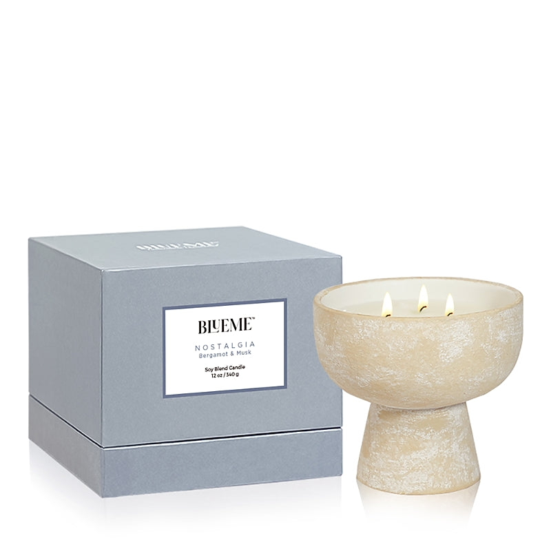 Blueme Nostalgia Bergamot & Musk Medium Ceramic Candle, 12 oz.