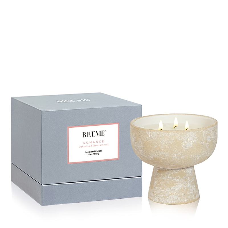 Blueme Romance Oakmoss & Sandalwood Medium Ceramic Candle, 12 oz.