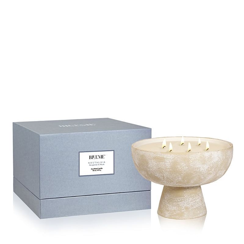 Blueme Nostalgia Bergamot & Musk Giant Ceramic Candle, 45 oz.