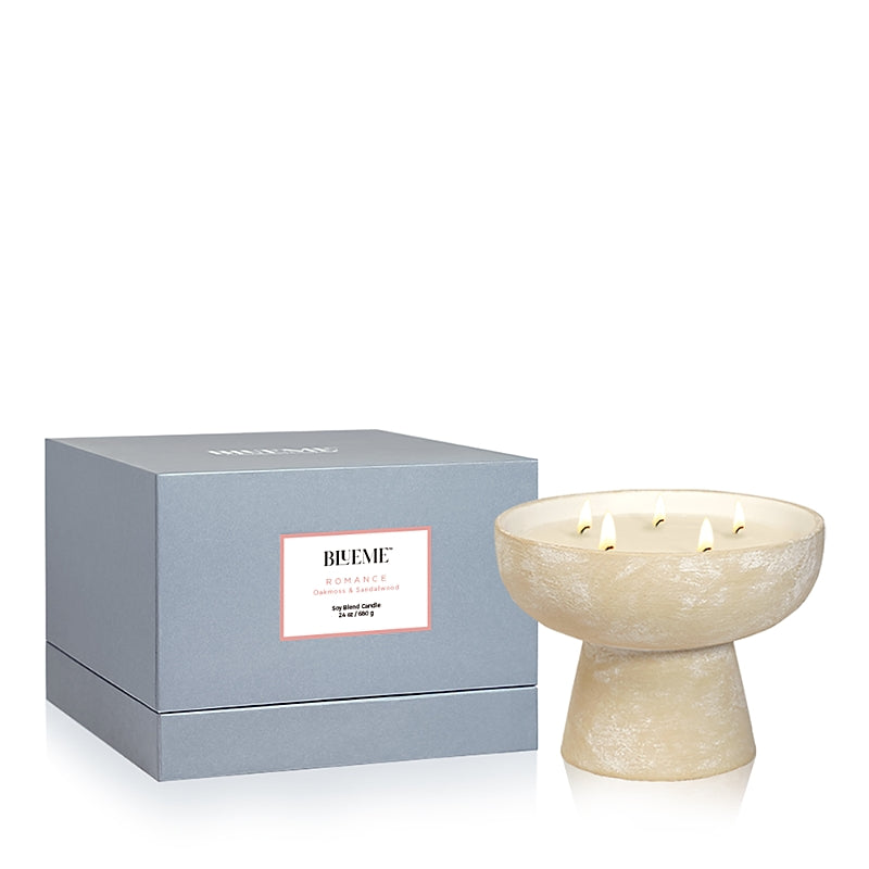 Blueme Romance Oakmoss & Sandalwood Large Ceramic Candle, 24 oz.