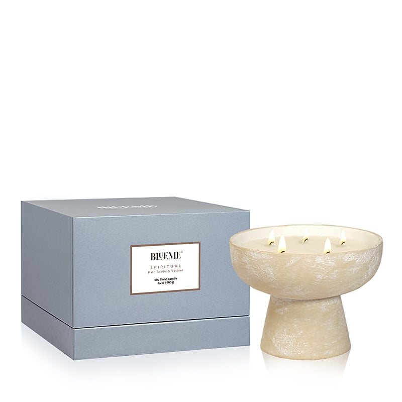 Blueme Spiritual Palo Santo & Vetiver Large Ceramic Candle, 24 oz.