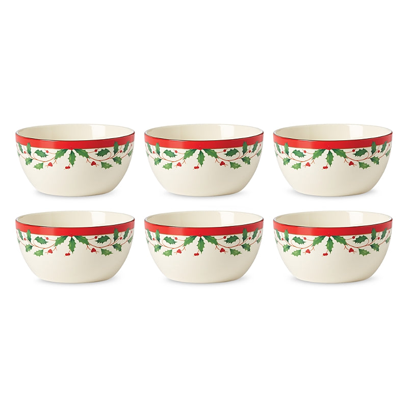 Lenox Holiday Dessert Bowls, Set of 6