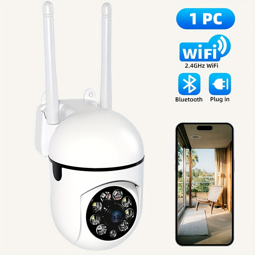TEMU 1pc Cam With Color Night Vision 720p Hd Indoor-outdoor Video Camera 2-way Audio Security Camera Pan-tilt-zoom Wi-fi Smart Home Security Camera