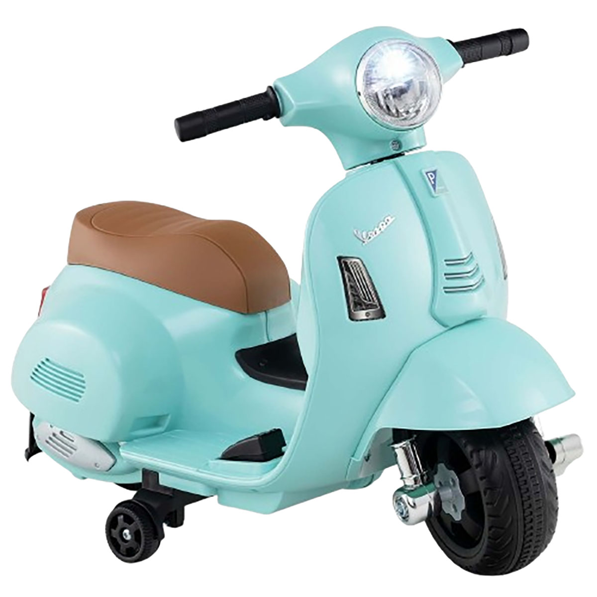 6V Kids' Ride-On Scooter with Training Wheels  - Motorcycle-Green