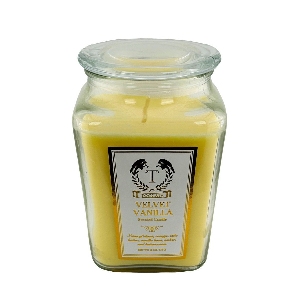 Toccata Aroma Scented Candles in a Diamond Jar, 18 oz. - Velvet Vanilla