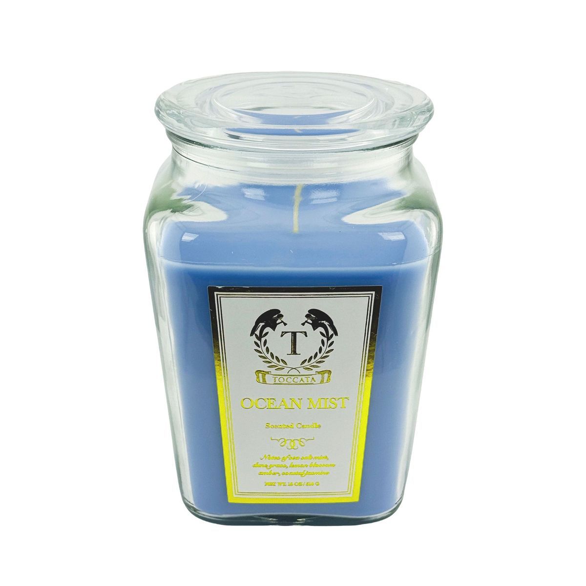 Toccata Aroma Scented Candles in a Diamond Jar, 18 oz. - Ocean Mist