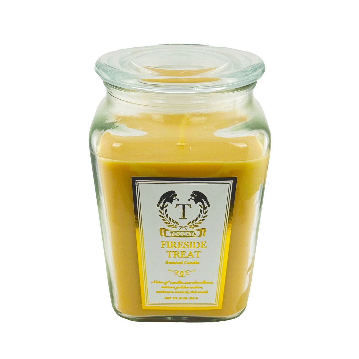 Toccata Aroma Scented Candles in a Diamond Jar, 18 oz. - Fireside Treat