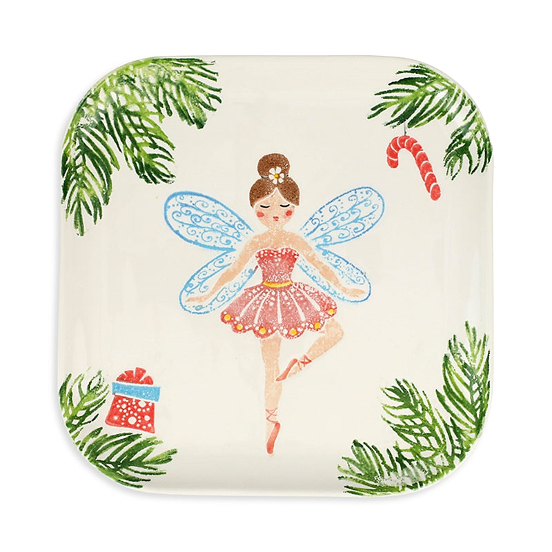 Vietri Nutcrackers Sugar Plum Fairy Square Platter