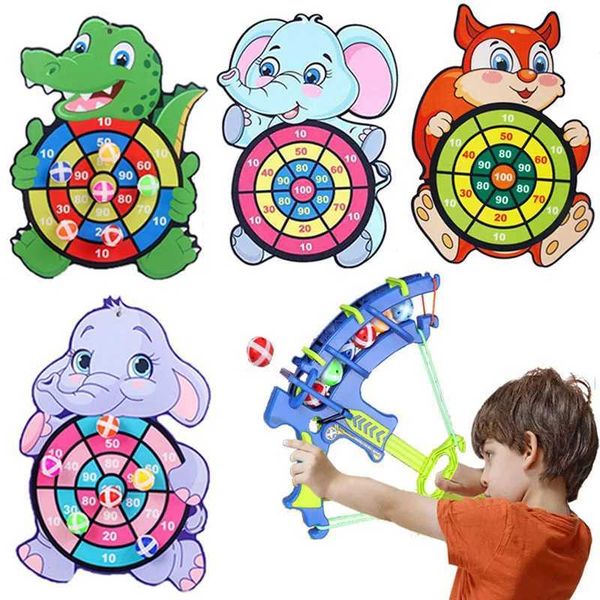 Kids Animals Dart Board Game With 6pcs Sticky Balls Indoor Sports Montessori Educational Toys For Children 2 3 4 5 6 Years Y240801