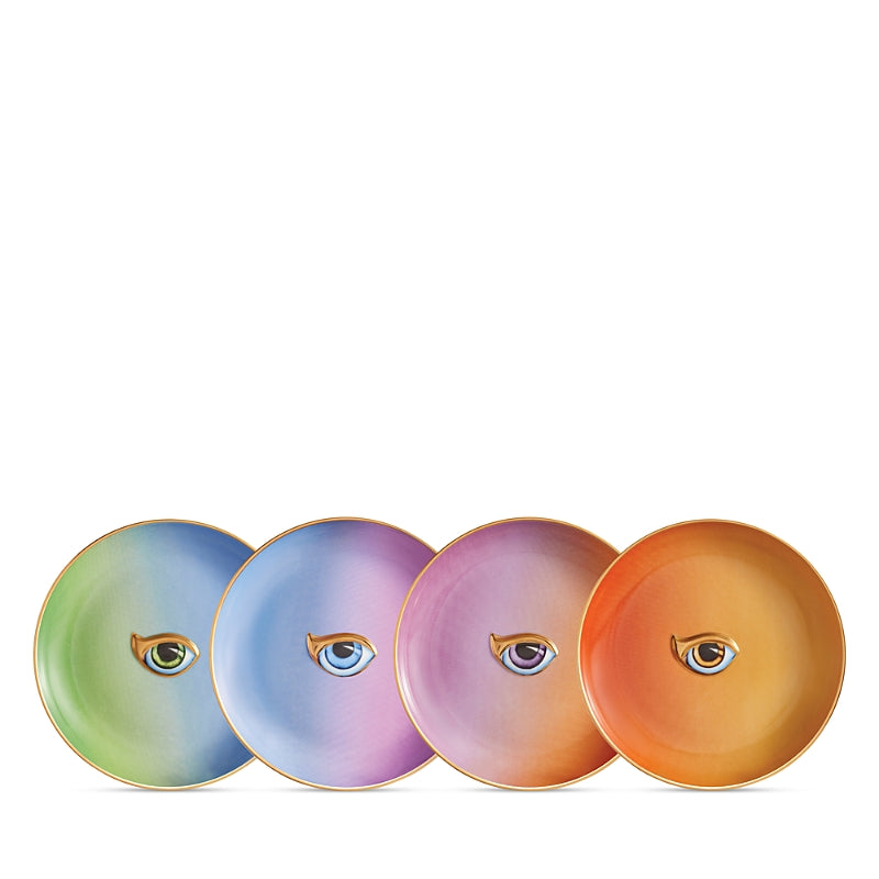 L'Objet Lito Eye Canape Plates, Set of 4