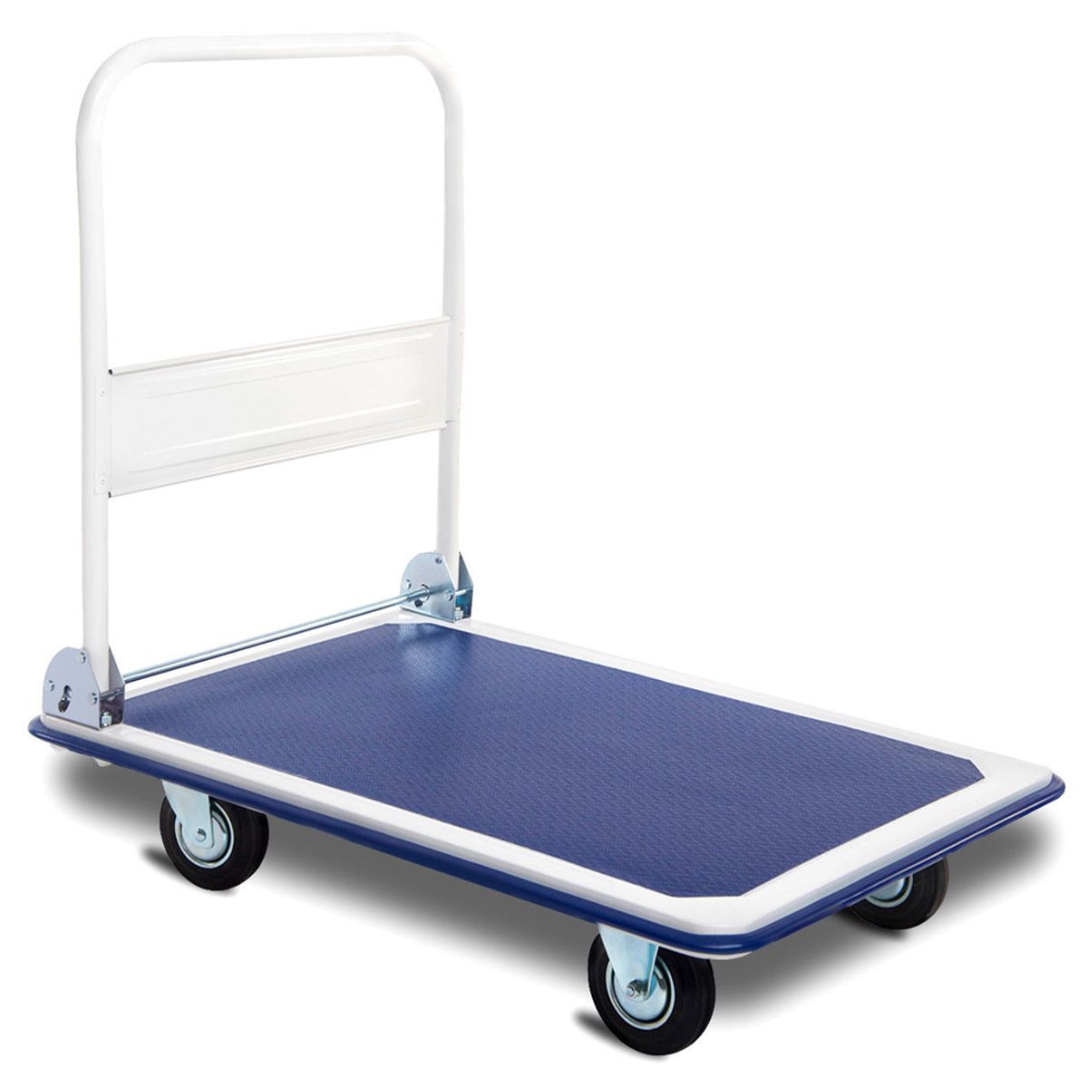 330- or 660-Pound Capacity Platform Push Cart Dolly - Large- White