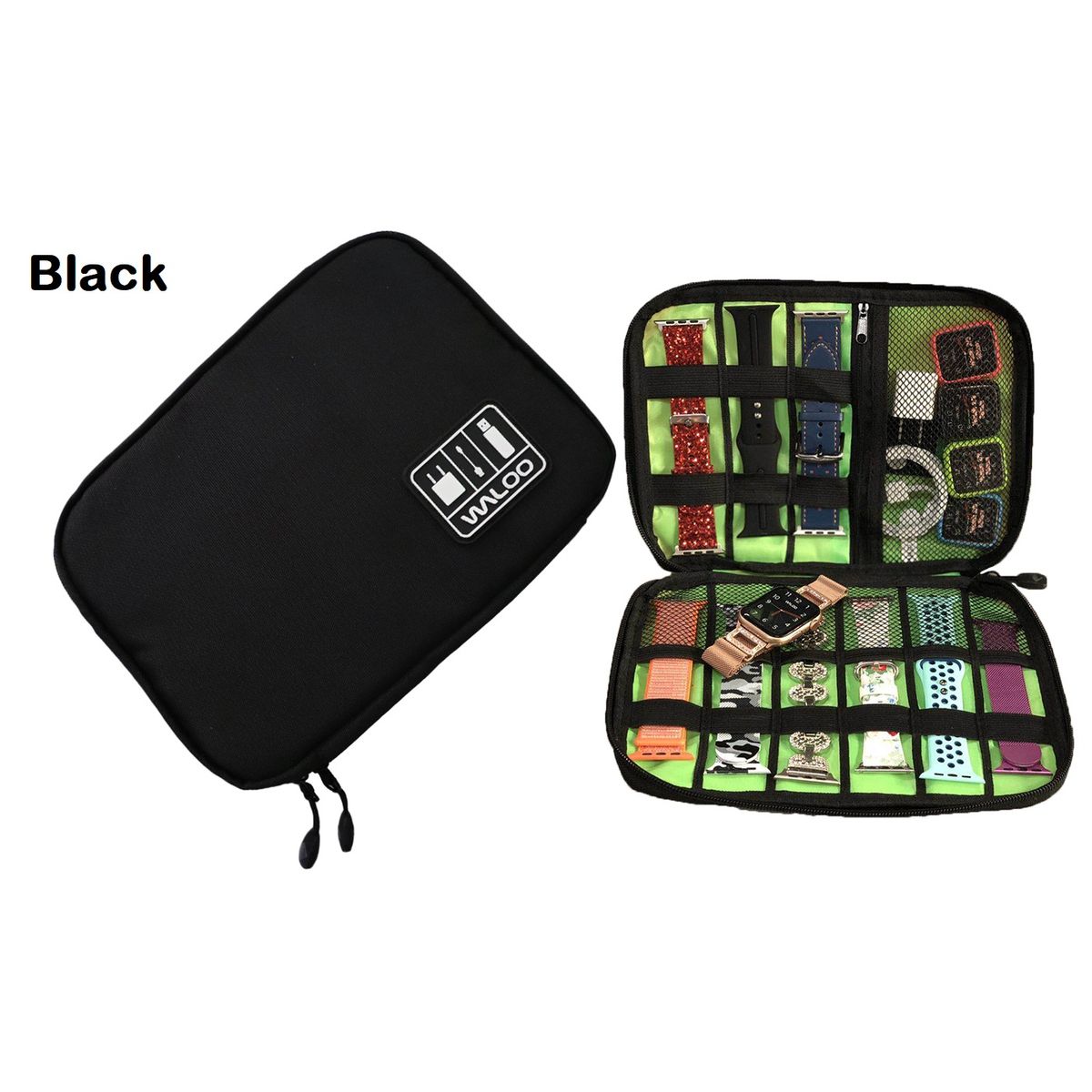 Portable Travel Bag for Cellphone and Electronics Accessories - Black