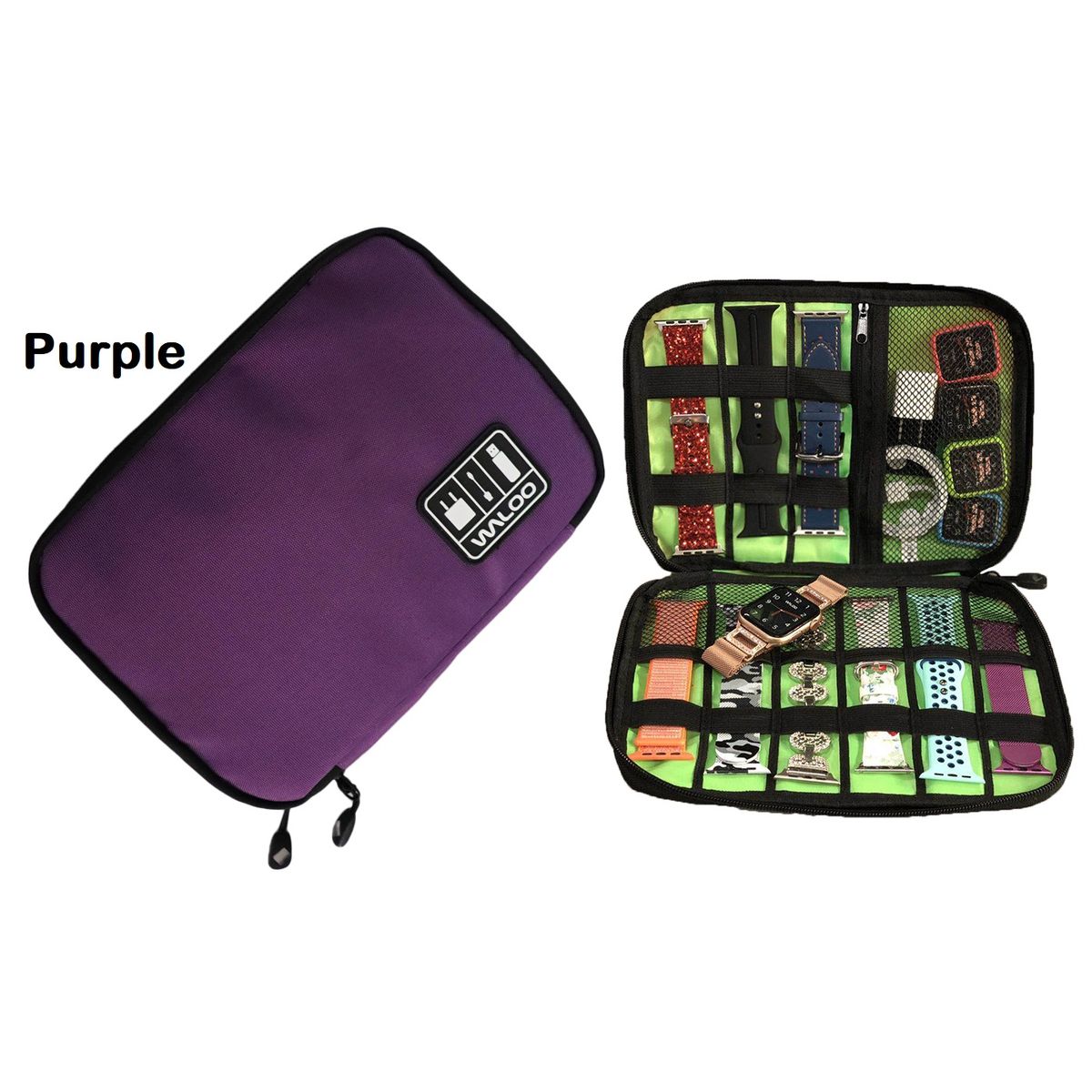 Portable Travel Bag for Cellphone and Electronics Accessories - Purple