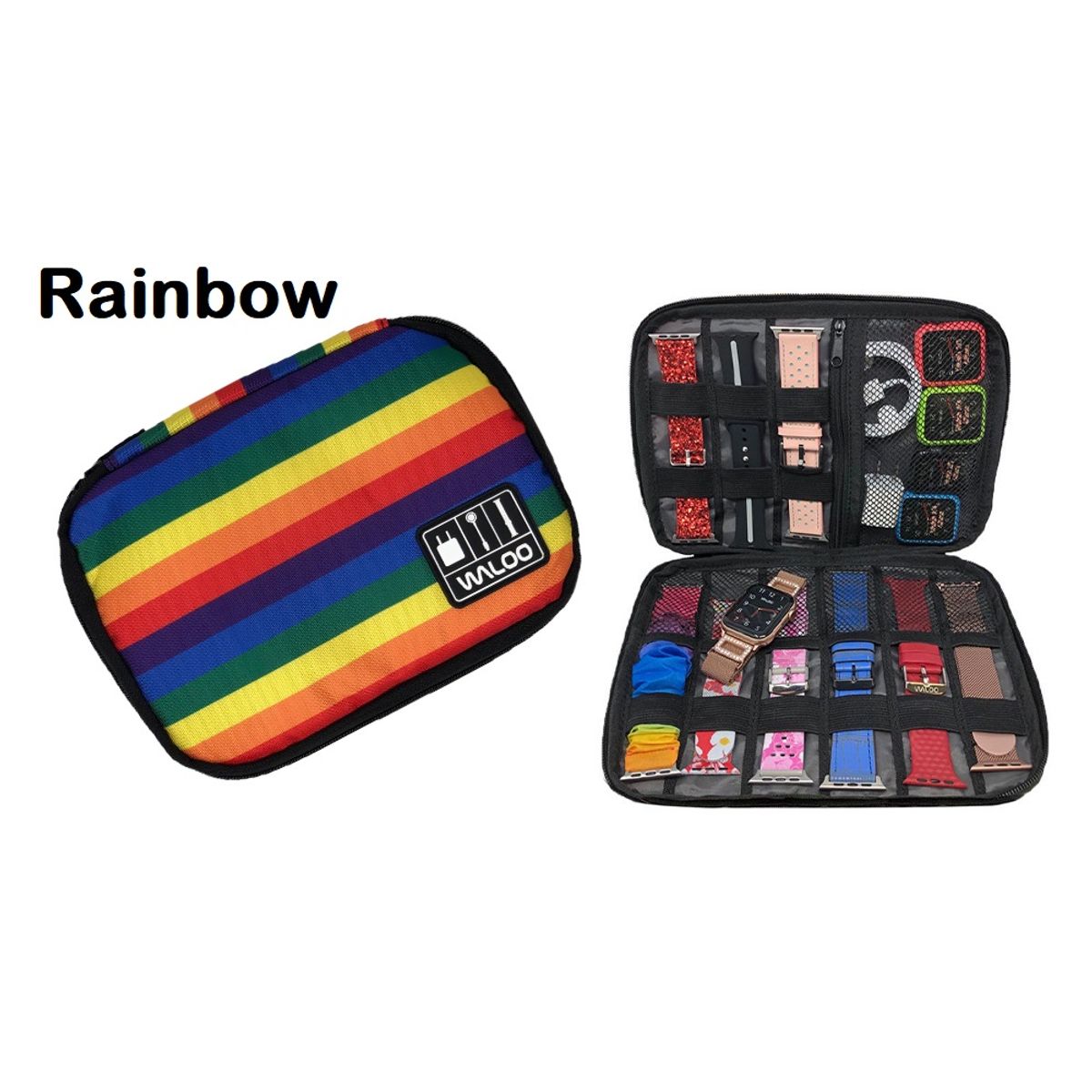 Portable Travel Bag for Cellphone and Electronics Accessories - Rainbow