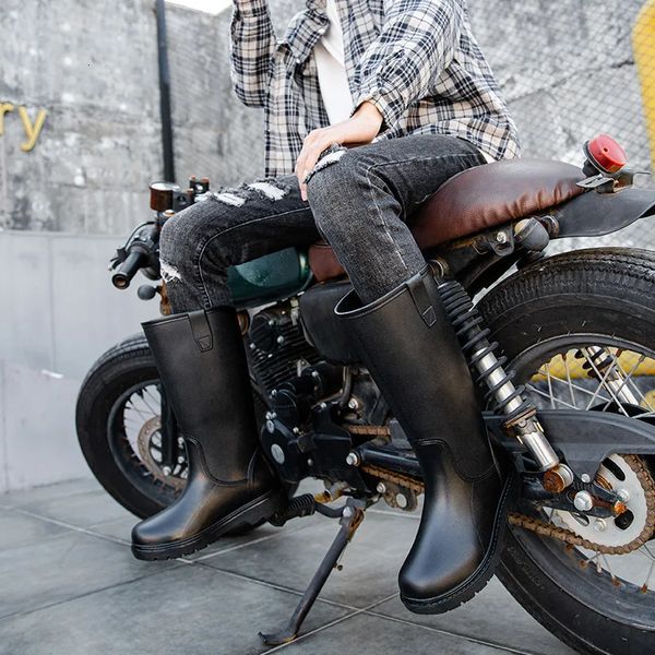 Botas Outdoor Mens Boots Fashion Mens Rain Boots Four Seasons Anti slip Comfortable Wear resistant Mens Waterproof Shoes 241108