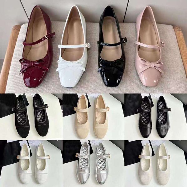 Top quality silk Round toe Mary Jane Ballet flats with a strap Women&#039;s flat loafers dress shoes Real leather designer shoe womens Facto