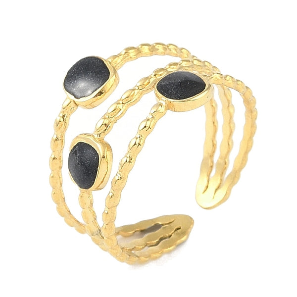 Bagues carrées en acier inoxydable 304 avec placage ionique (IP)