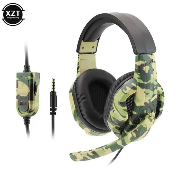 Headsets Camouflage gaming headphones 35mm AUX jack wired headphones for gaming consoles Cool gaming headphones with microphone suitable for