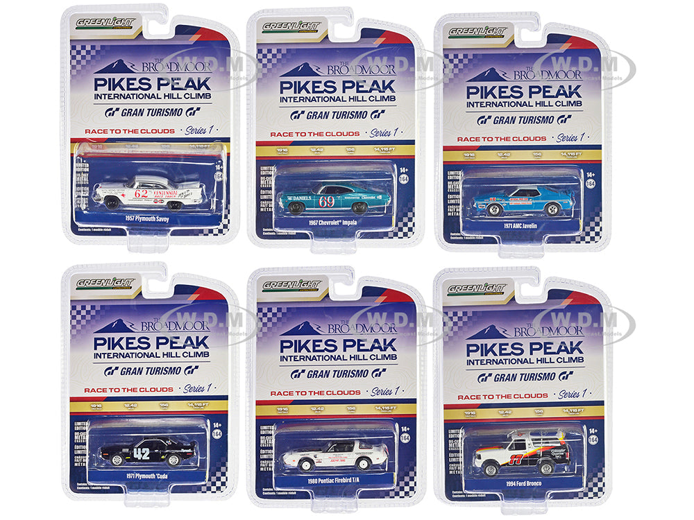 "Pikes Peak International Hill Climb" Series 1 Set of 6 pieces 164 Diecast Model Cars by Greenlight