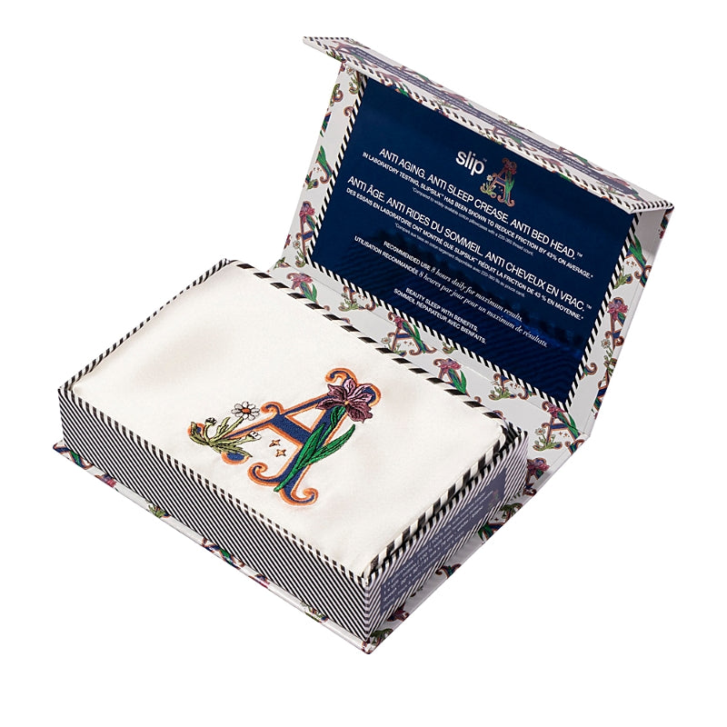 slip Pure Silk Embroidered Initials Pillowcase