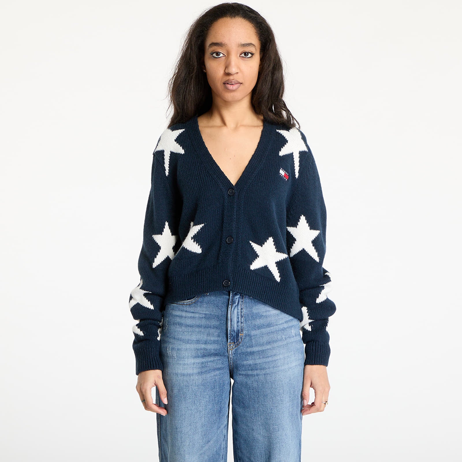 Genser Tommy Jeans Star Cardigan Blue XS