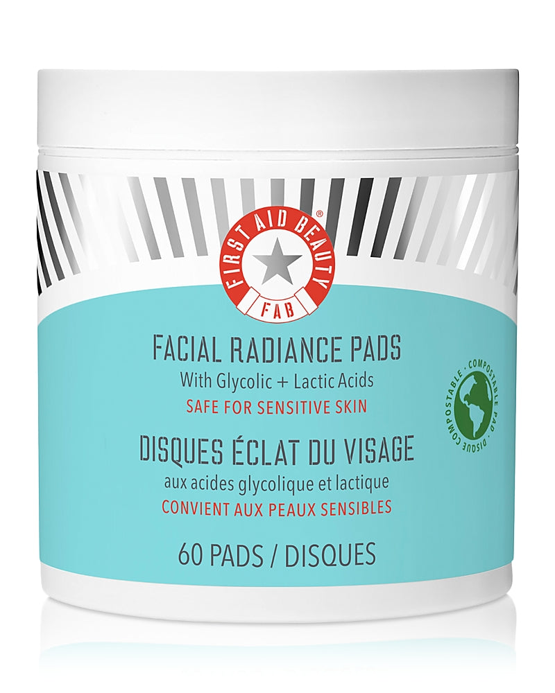 First Aid Beauty Facial Radiance Pads with Glycolic & Lactic Acids Exfoliating Pads with Aha