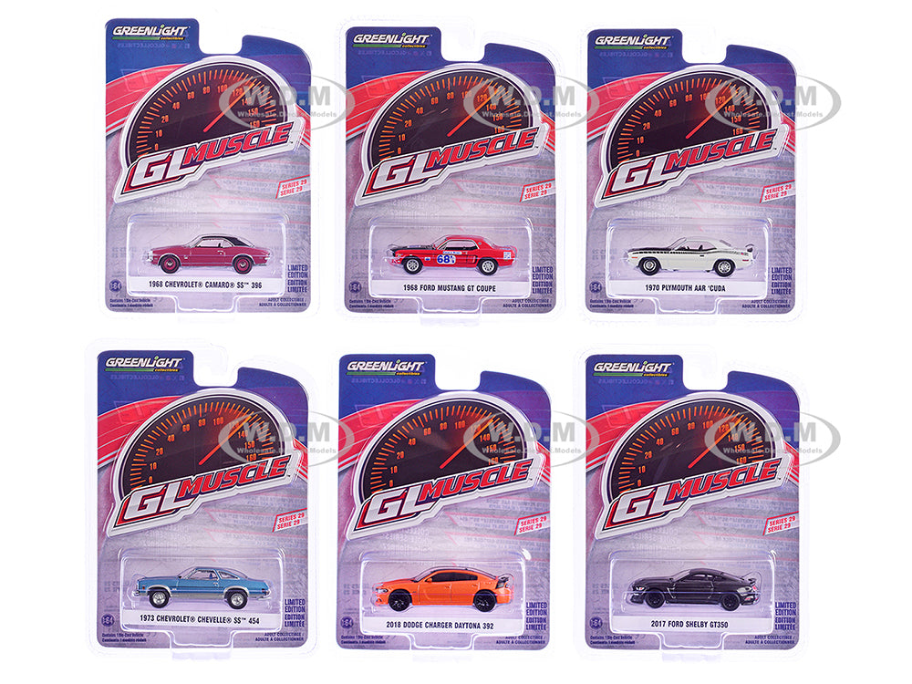 "GreenLight Muscle" Set of 6 pieces Series 29 164 Diecast Model Cars by Greenlight