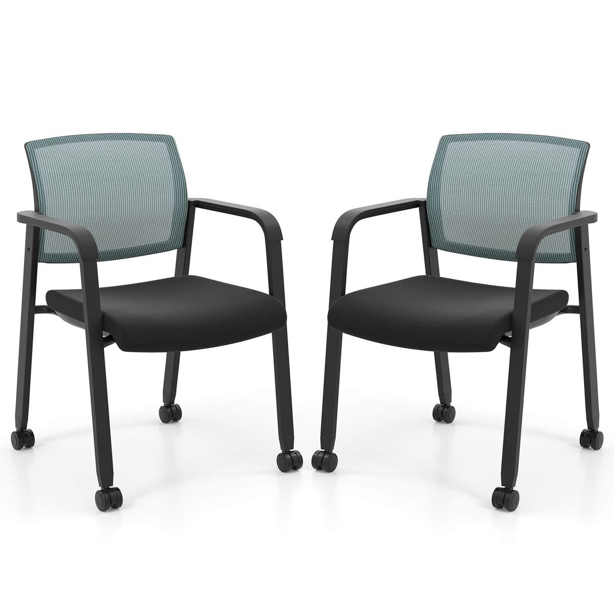 Stackable Office Guest Mesh Chairs (Set of 2 or 4) - 2-Piece