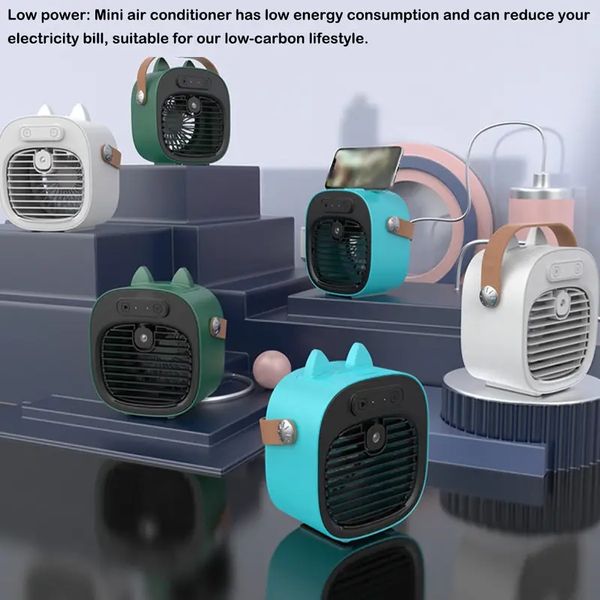 1pc Portable USB Air Conditioner With 3 Wind Speeds, Mini Evaporative Air Cooler Fan Small Humidifier& Cooling Fan, Portable AC With Filter