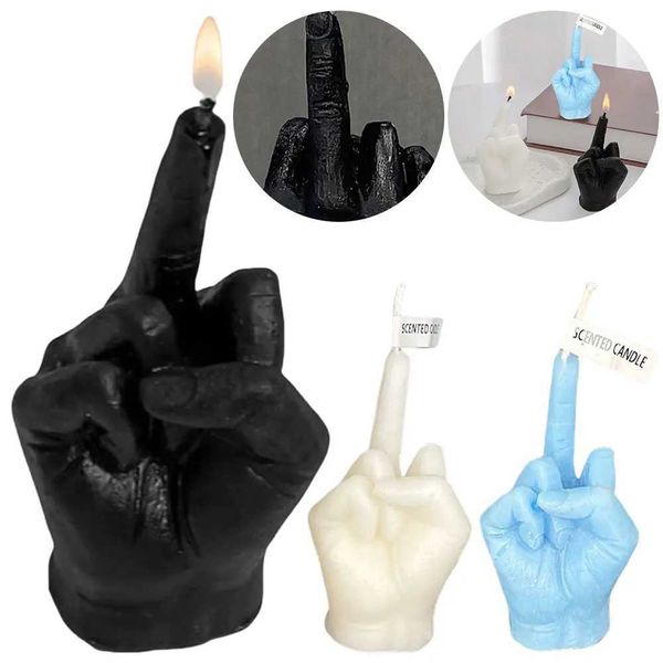 Middle Finger Scented Candle Funny Creative Candle Fragrance Candle Aromatherapy Hand Gesture Candles for Bedroom Living Room Y250118