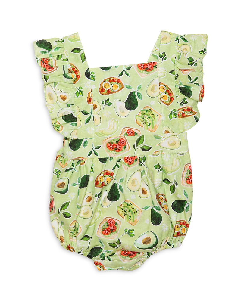 Worthy Threads Girls' Avocado Toast Bubble Romper - Baby