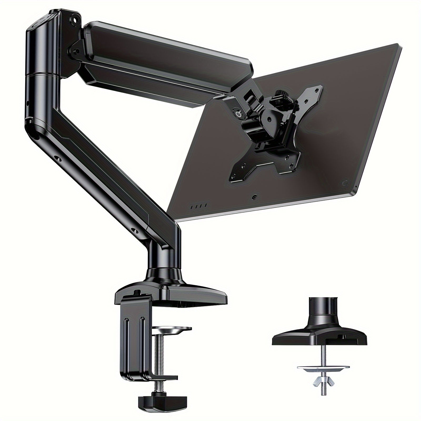 TEMU Single- Dual Monitor Mount Adjustable Sturdy Monitor Arm, For 32 Inches With 180° , Tilt, 360° Rotation For Home Office, Max 22 Lbs Each Arm,