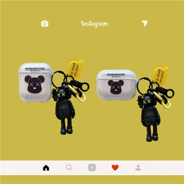 ddmygifts Trendy brand doll suitable Pro 2-3 generation Bluetooth wireless headphone cover anti drop soft shell pendant for men A