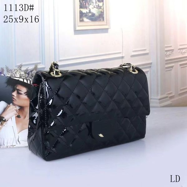 channelhandbag chanal bag Shiny Top quality 23 Cow Patent Leather Fashion Womens Bag 1113d Cowhide Crossbody Diamond Chain Luxury Large Capa