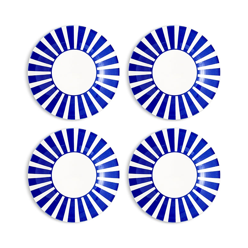 Spode Blue Italian Steccato Bold Stripe Tidbit Plates, Set of 4