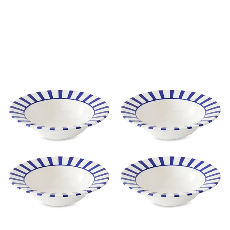 Spode Blue Italian Steccato Cereal Bowls, Set of 4