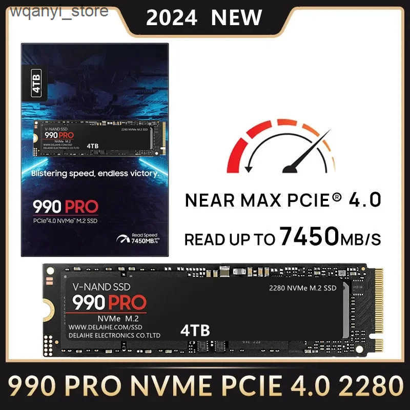 Hard Drives High speed SSD 990 PRO PCIe 4.0 NVMe 4.0 M.2 2280 1TB 2TB 4TB SSD internal solid-state drive suitable for laptops 4 128GB L240910