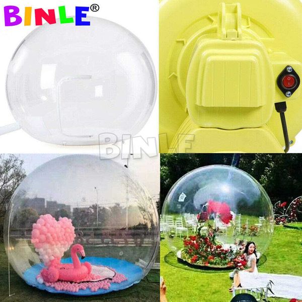 Inflatable Bubble Tent Transparent Outdoor Camping Ball House 2m Eco Home W Blower for Backyard Festivals Stargazing