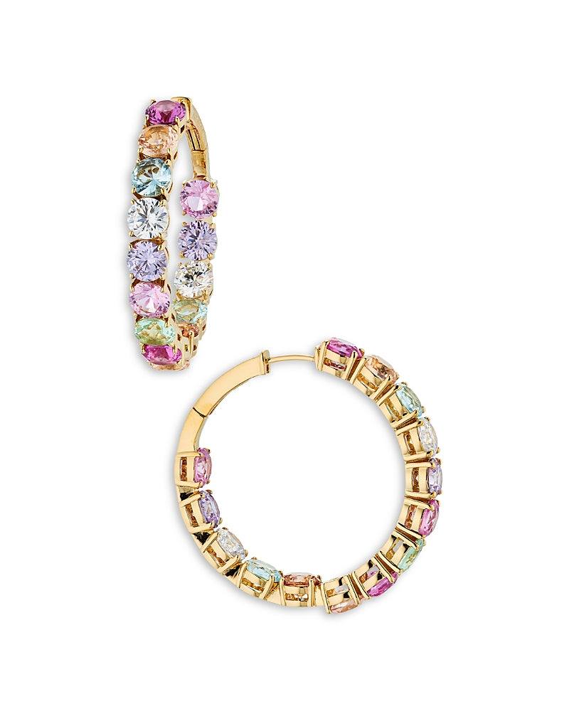 Nadri Candy Crush Hoop Earrings, 1.4" diameter