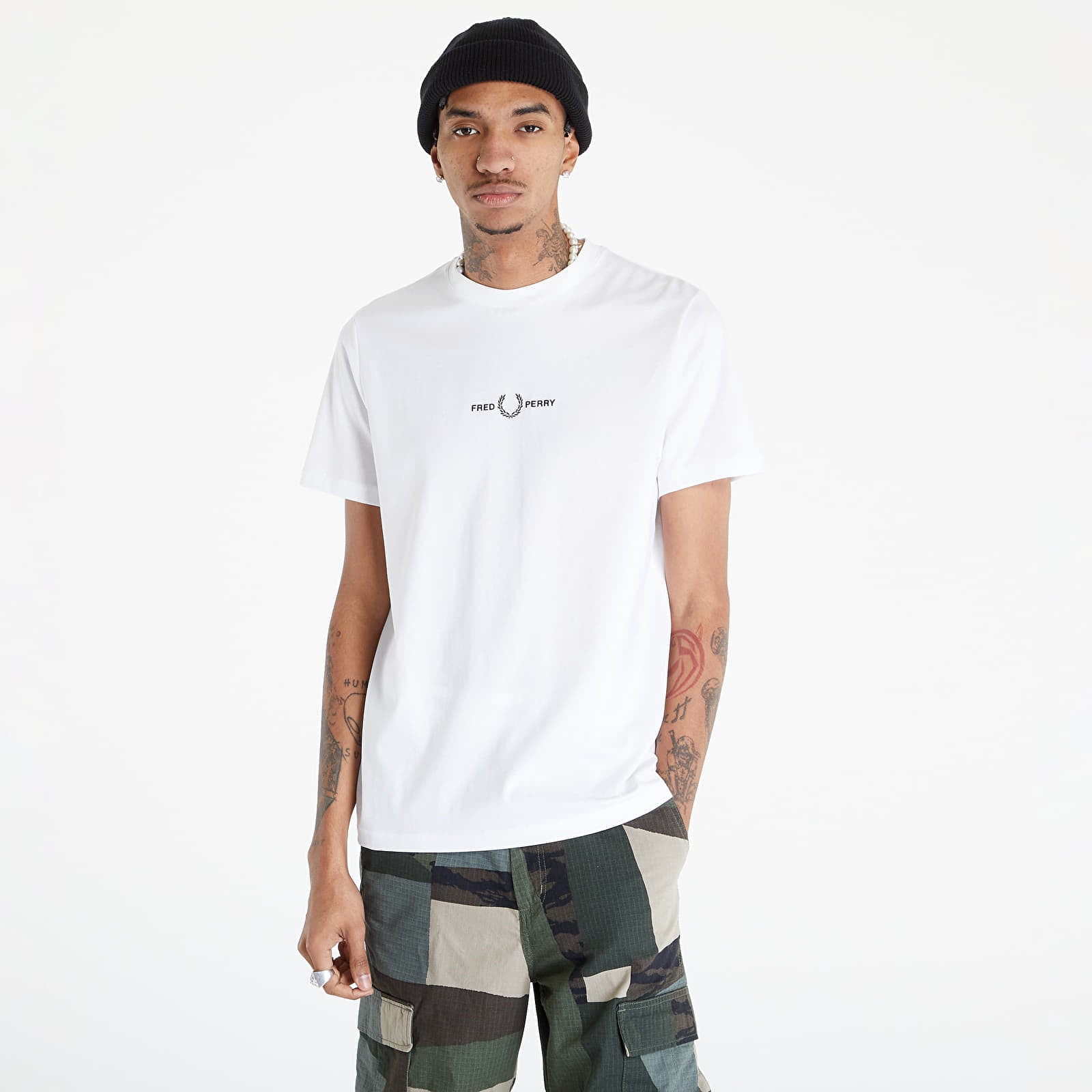 Koszulka FRED PERRY Embroidered T-Shirt White L