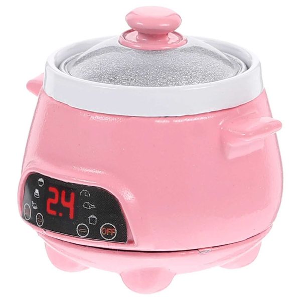Toy childrens dollhouse rice cooker mini kitchen utensil model pocket cookware decoration pink mini appliances X241107