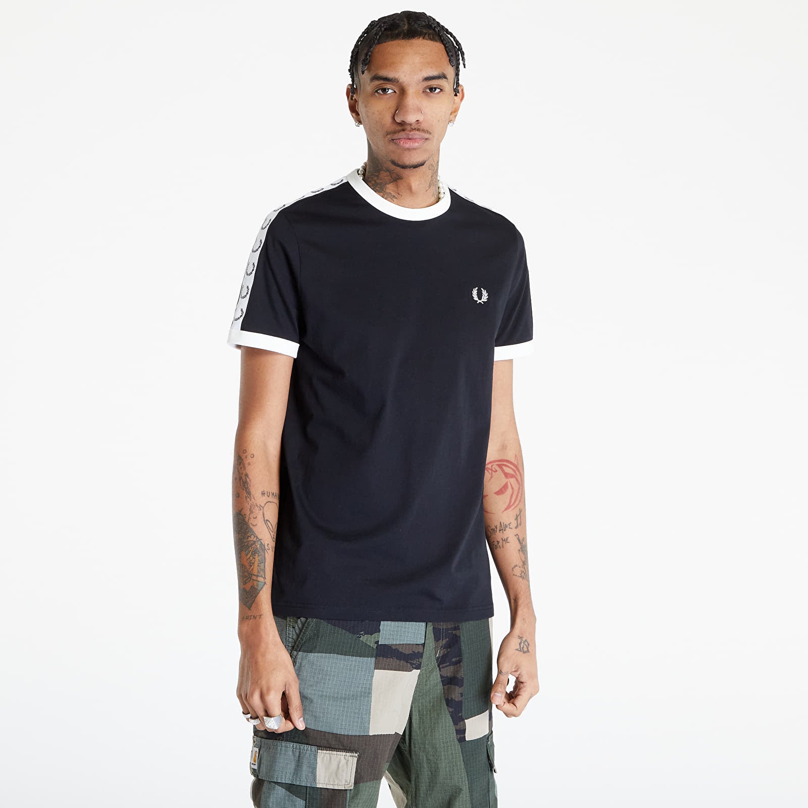 Koszulka FRED PERRY Taped Ringer T-shirt Black L