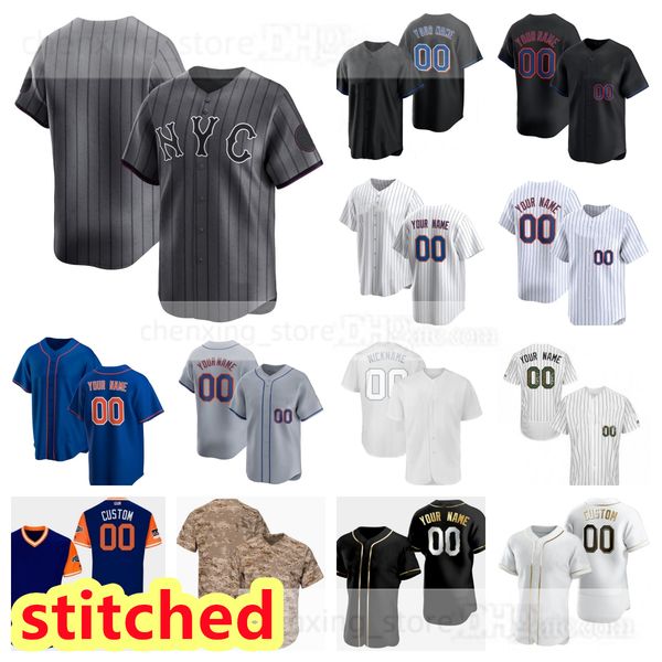 Custom Stitched 2024 Baseball Jersey 51 Michael Tonkin 3 Tomas Nido 73 Luisangel Acuna 10 Ronny Mauricio 27 Mark Vientos 13 Joey Wendle 44 H