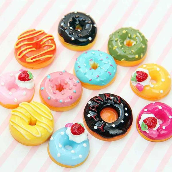 Kitchens Play Food 10 pieces-set of cute mini candies donuts food dolls pretend to play dollhouse accessories mini home decor cake kitchen t