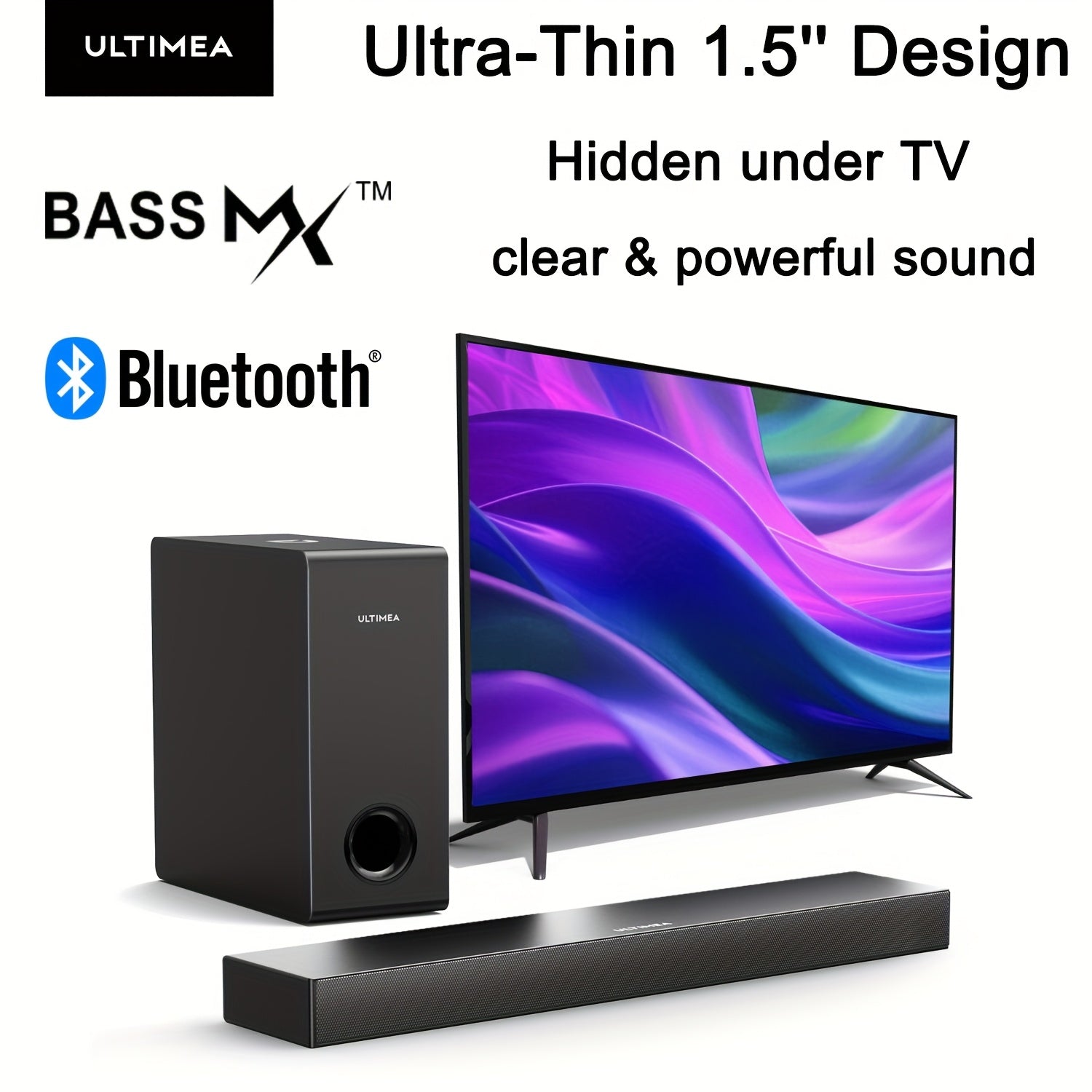 TEMU Ultimea Sound Bars For Smart Tv, With Subwoofer, 3d Surround Sound System For Tv Speakers, Boost