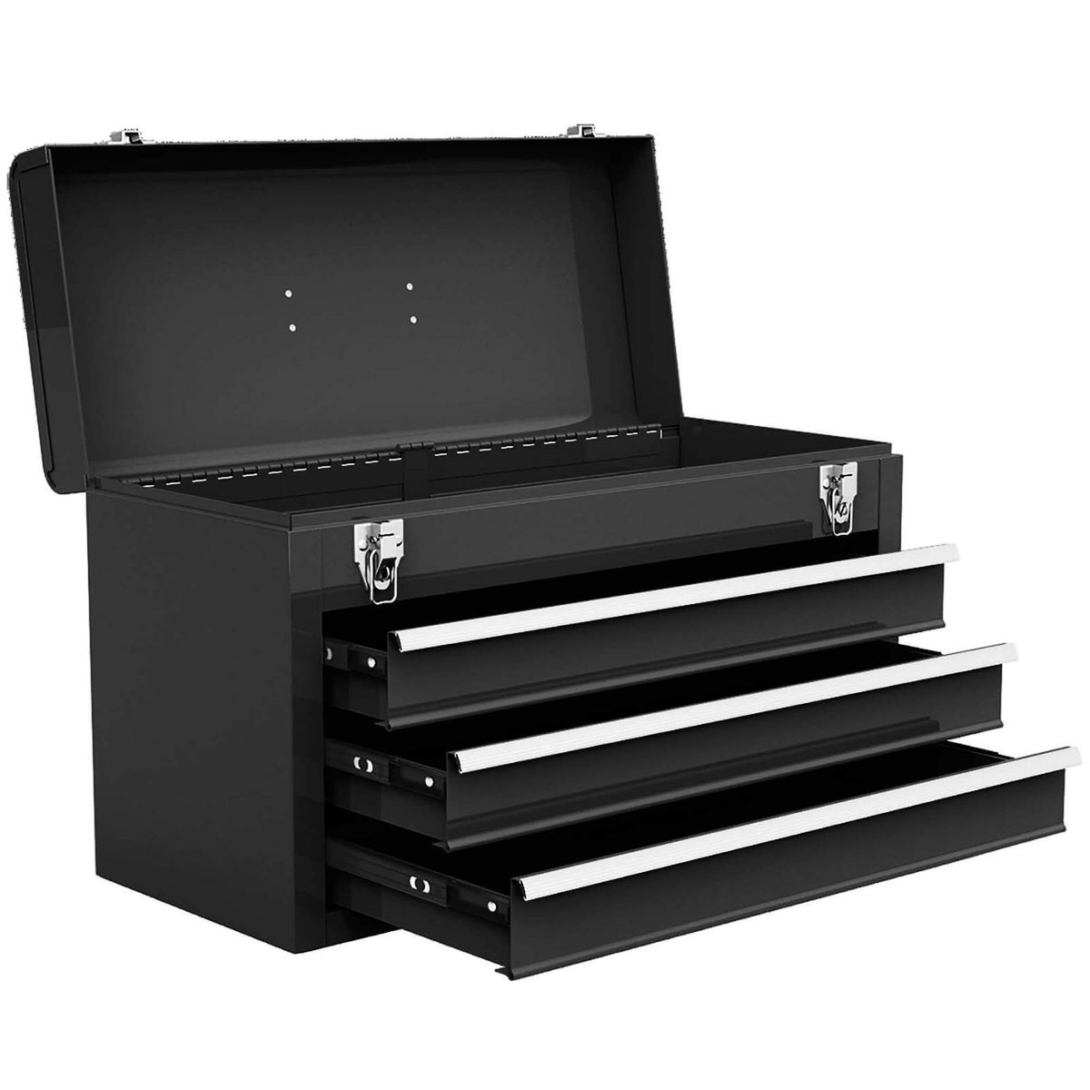 Portable 3-Drawer Tool Storage Box - Tool-Black