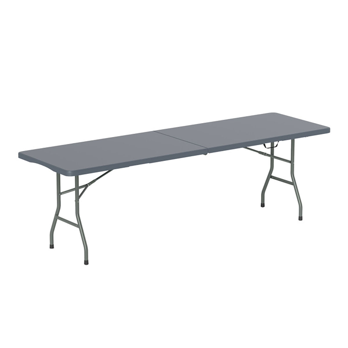 8-Foot Portable Folding Table with HDPE Tabletop - Folding Table-Gray